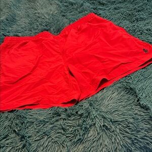 Ralph Lauren Red Men's Swim Trunks with Polo Pony